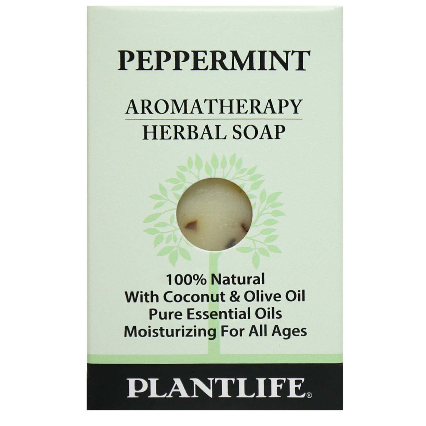 Plantlife Peppermint Aromatherapy Herbal Soap Bar with invigorating peppermint oil and a cool, tingling cleansing effect