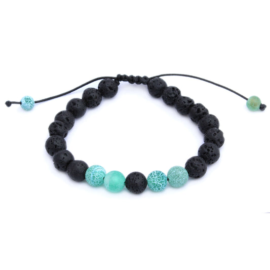 Frosted Green Agate Aromatherapy Bracelet by Plantlife - natural aromatherapy stone bracelet
