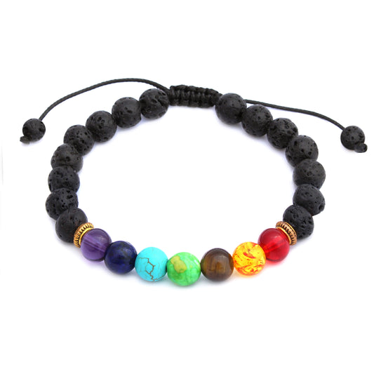 7 Chakra Adjustable Bracelet by Plantlife - natural aromatherapy stone bracelet