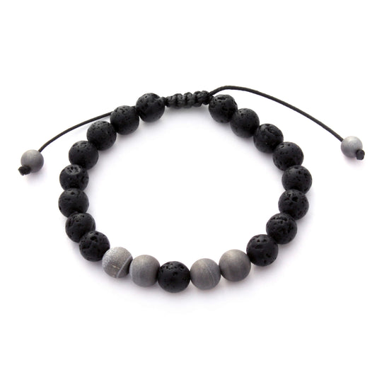 Silver Druzy Quartz Agate Aromatherapy Bracelet by Plantlife - natural aromatherapy stone bracelet