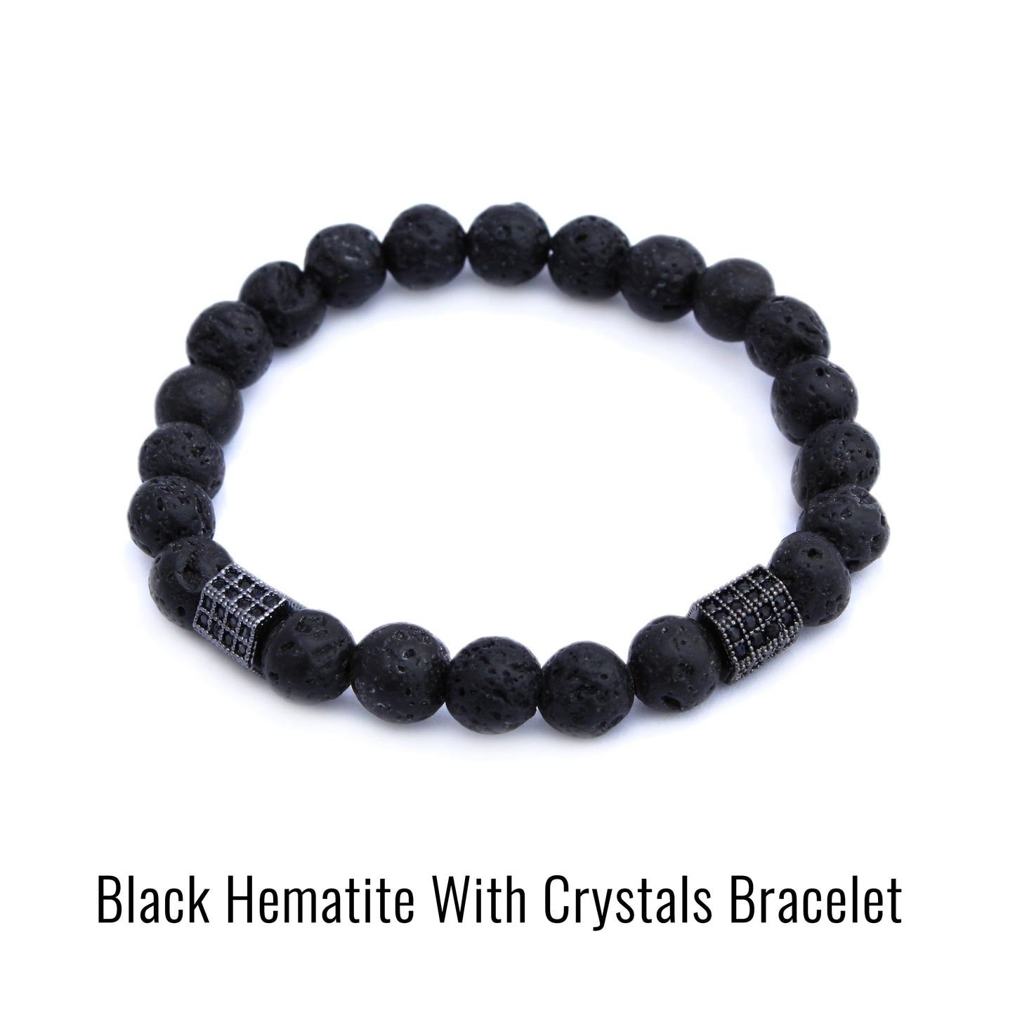Plantlife black hematite with crystals aromatherapy bracelet for grounding energy