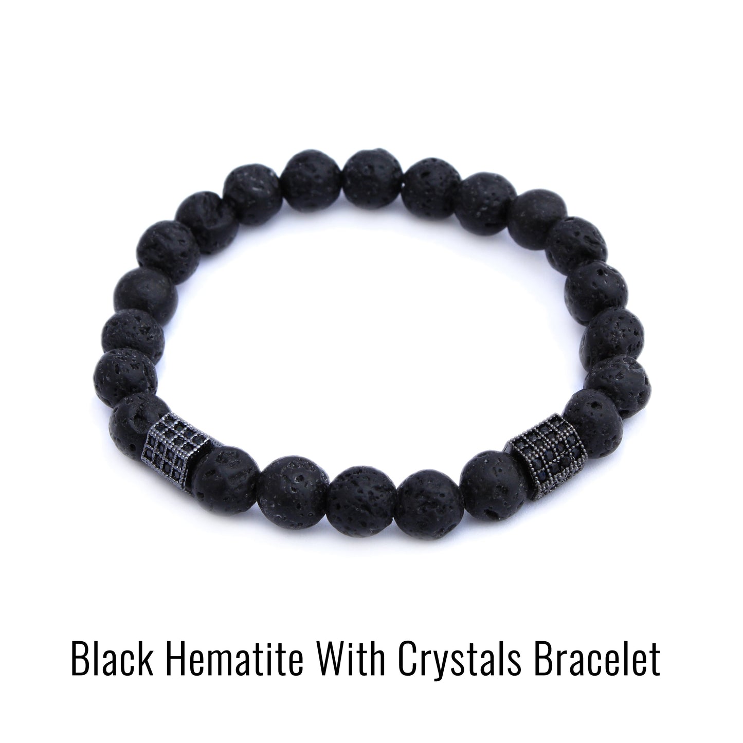 Plantlife black hematite with crystals aromatherapy bracelet for energy and balance