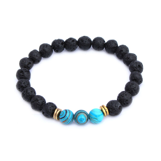 Striped Turquoise Aromatherapy Bracelet by Plantlife - natural aromatherapy stone bracelet