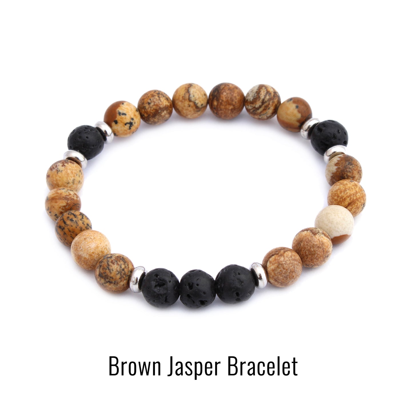 Plantlife brown jasper aromatherapy bracelet with natural tones for inner peace
