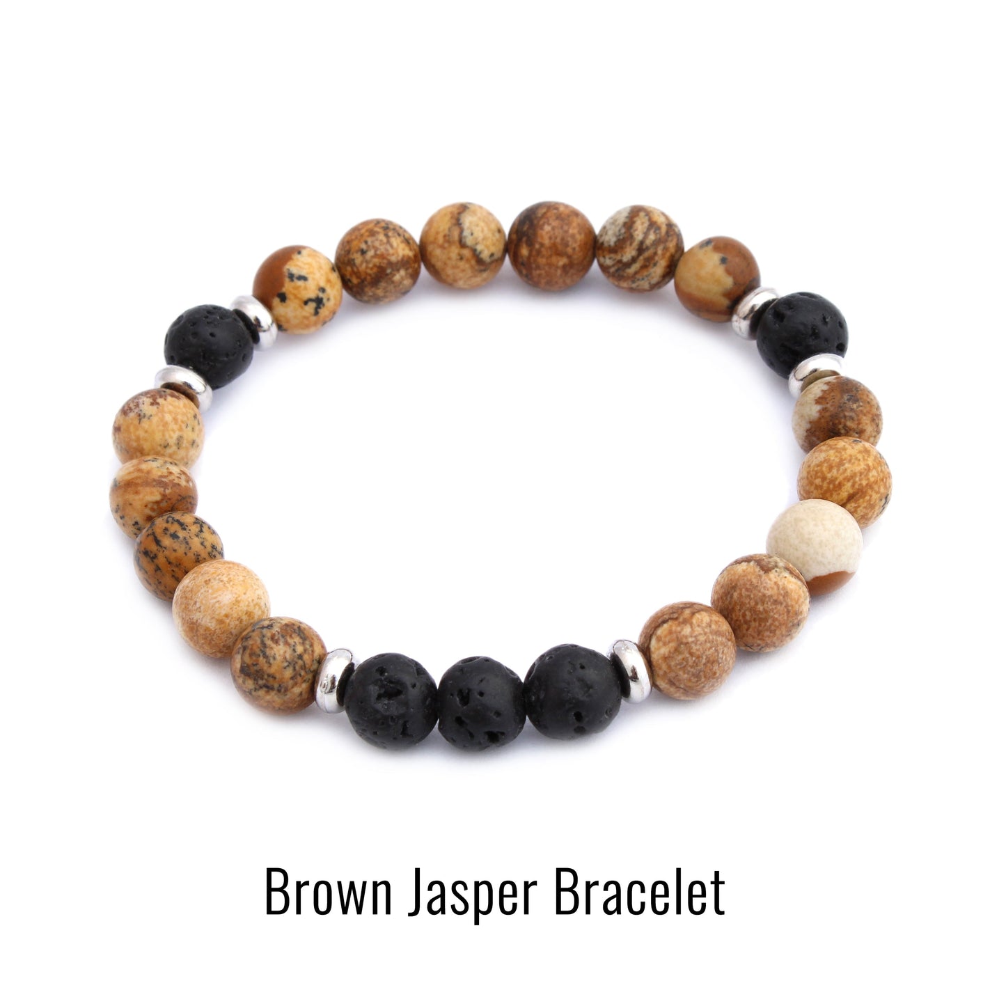 Plantlife brown jasper aromatherapy bracelet for stability and comfort