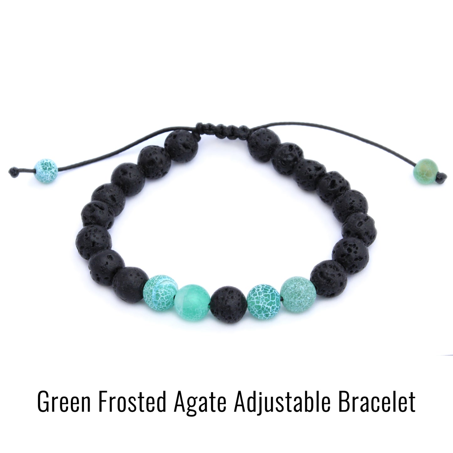 Plantlife green frosted agate adjustable aromatherapy bracelet for fresh energy
