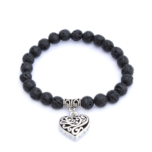 Silver Heart Aromatherapy Bracelet by Plantlife - natural aromatherapy stone bracelet