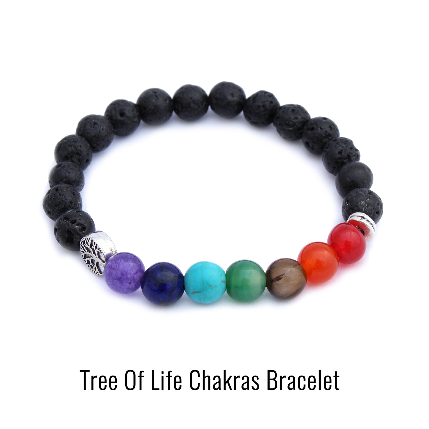 Plantlife lava stone tree of life chakras aromatherapy bracelet with essential oil support