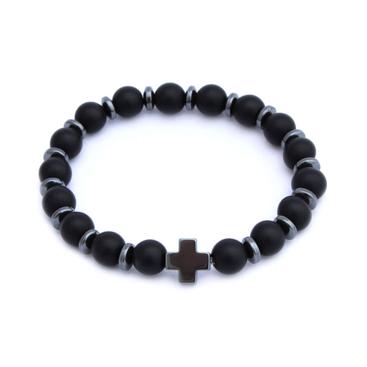 Onyx Cross Aromatherapy Bracelet by Plantlife - natural aromatherapy stone bracelet