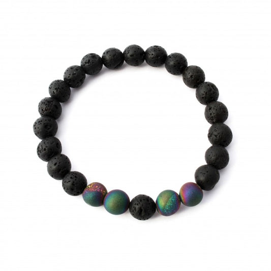 Rainbow Aura Quartz Aromatherapy Bracelet by Plantlife - natural aromatherapy stone bracelet