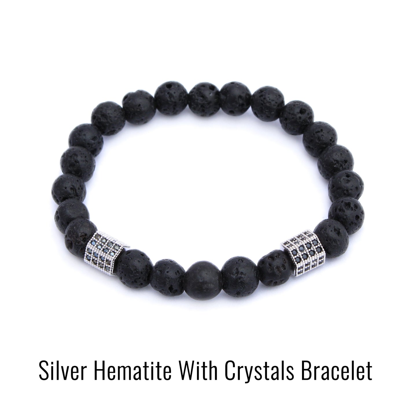 Plantlife silver hematite with crystals aromatherapy bracelet for elegance and energy