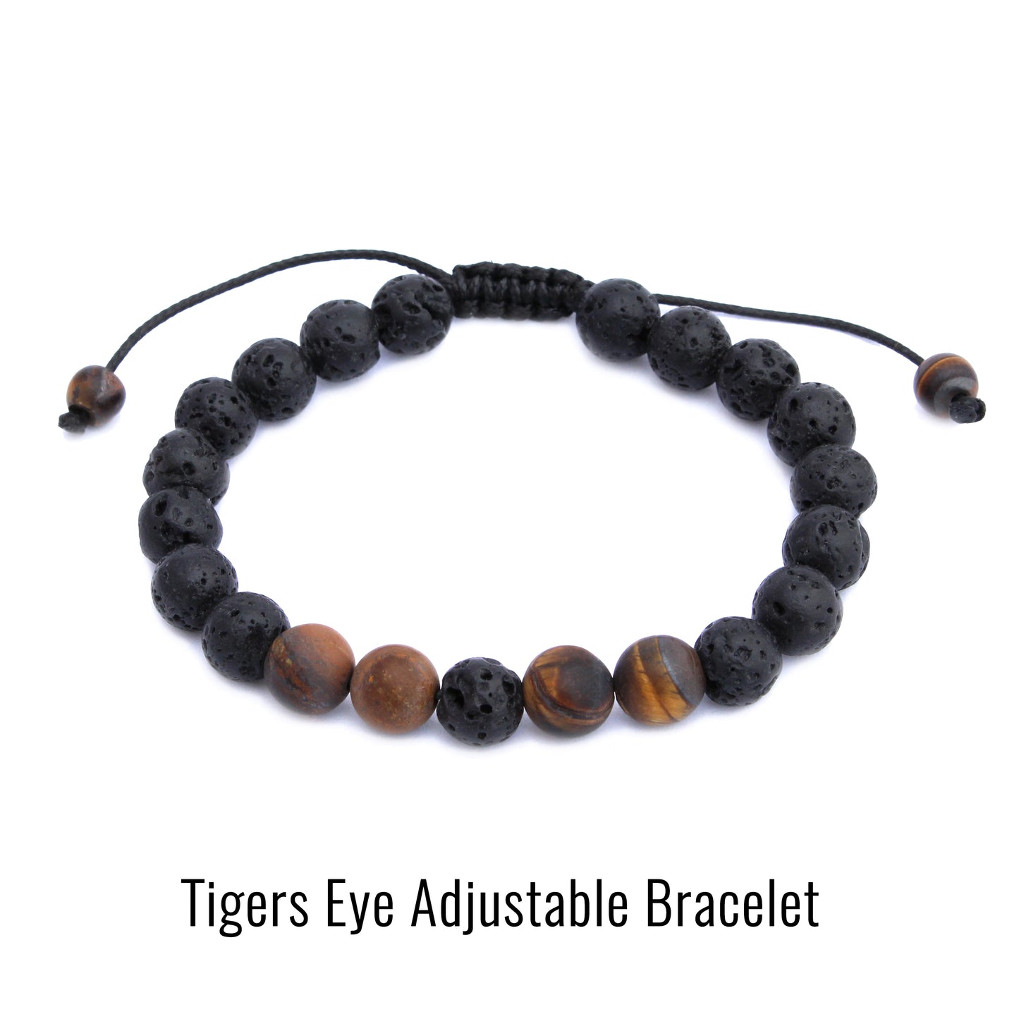 Plantlife tiger eye adjustable aromatherapy bracelet for confidence and power