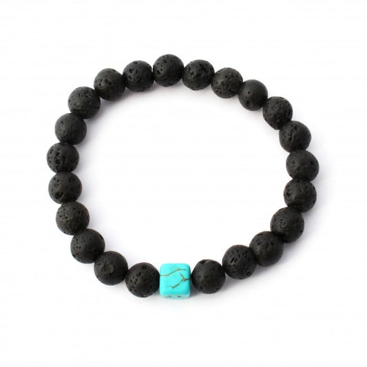 Turquoise Square Aromatherapy Bracelet by Plantlife - natural aromatherapy stone bracelet