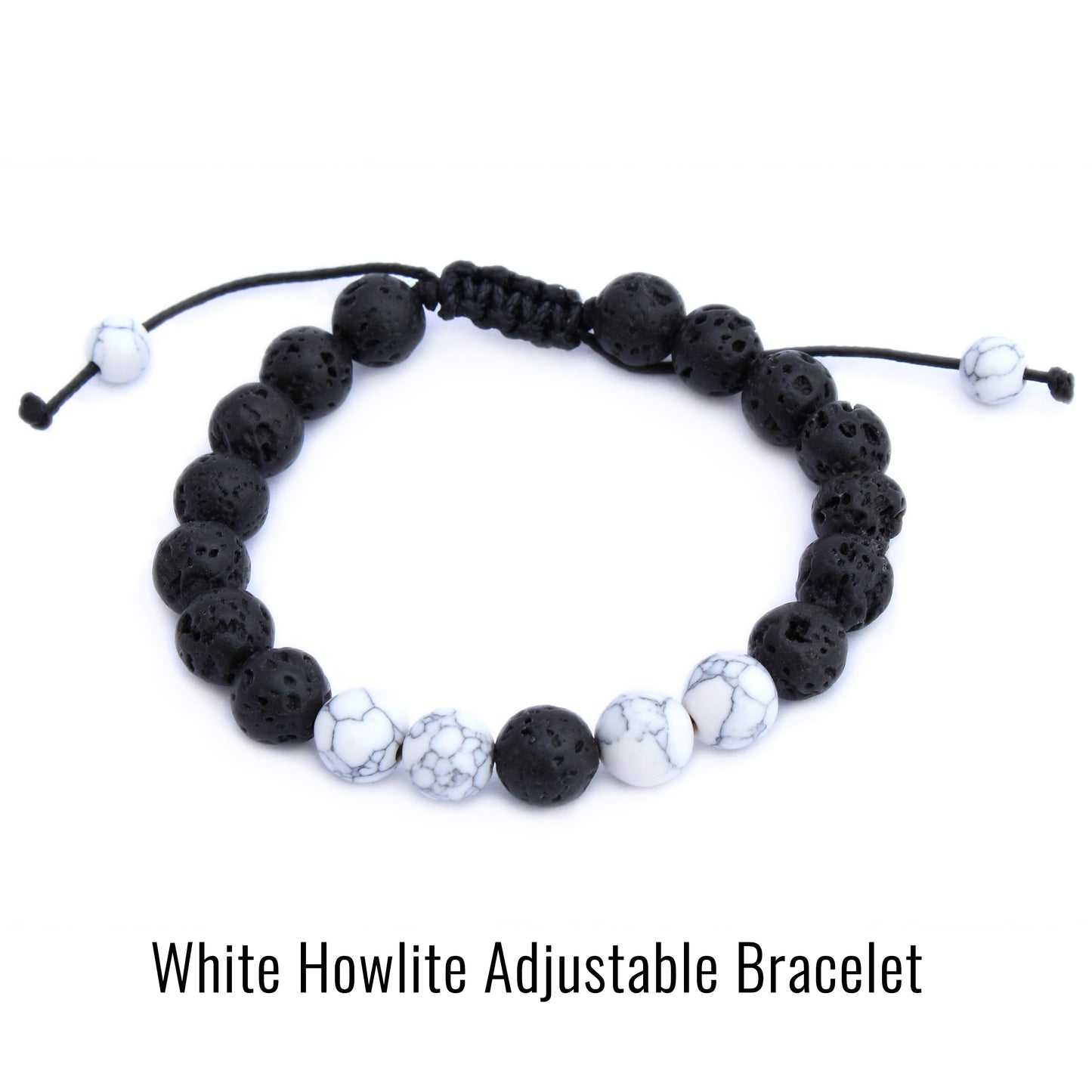Plantlife white howlite adjustable aromatherapy bracelet to ease tension and worry