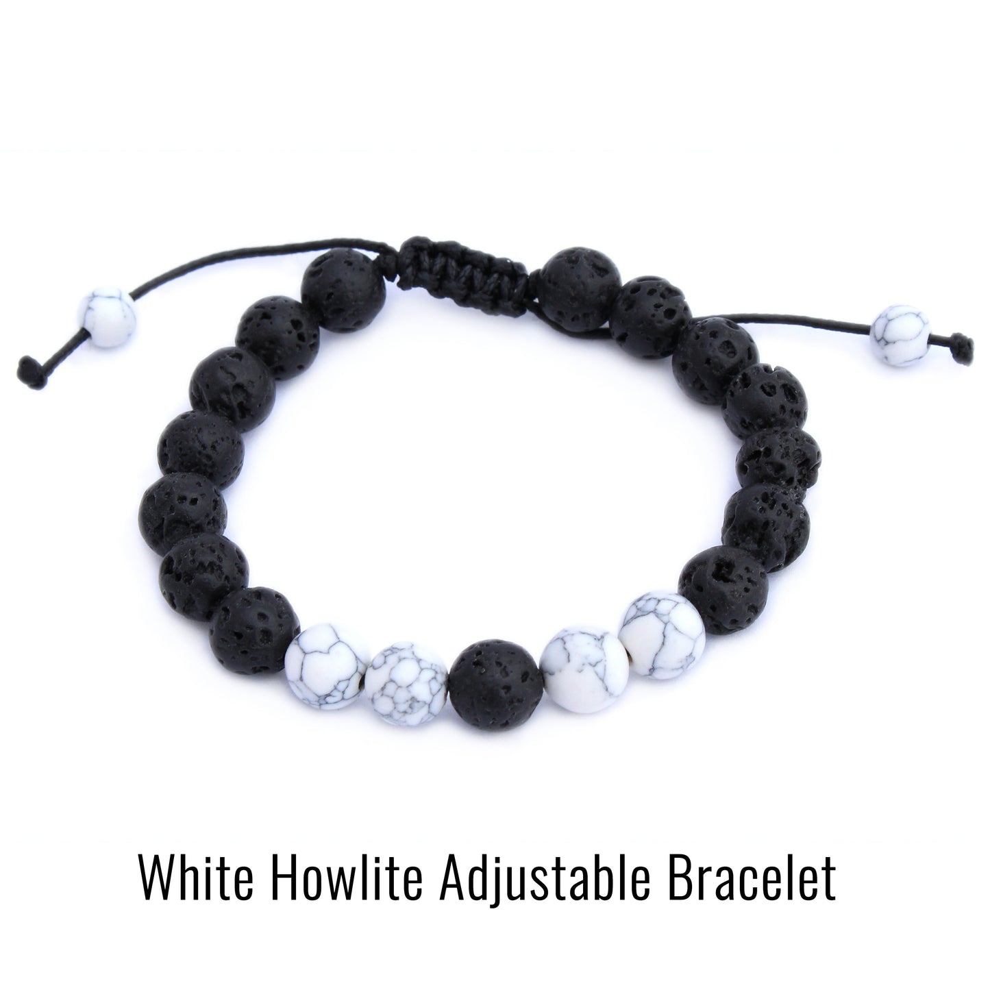 Plantlife white howlite adjustable aromatherapy bracelet for stress relief and calm