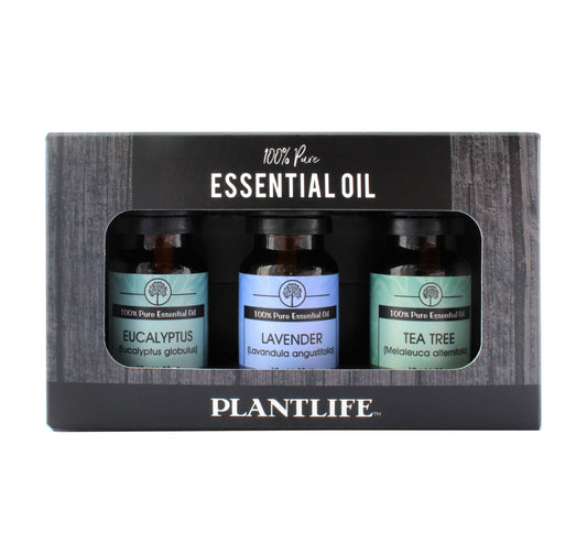 Plantlife Top Singles 3-Pack Essential Oil Set in compact kraft box