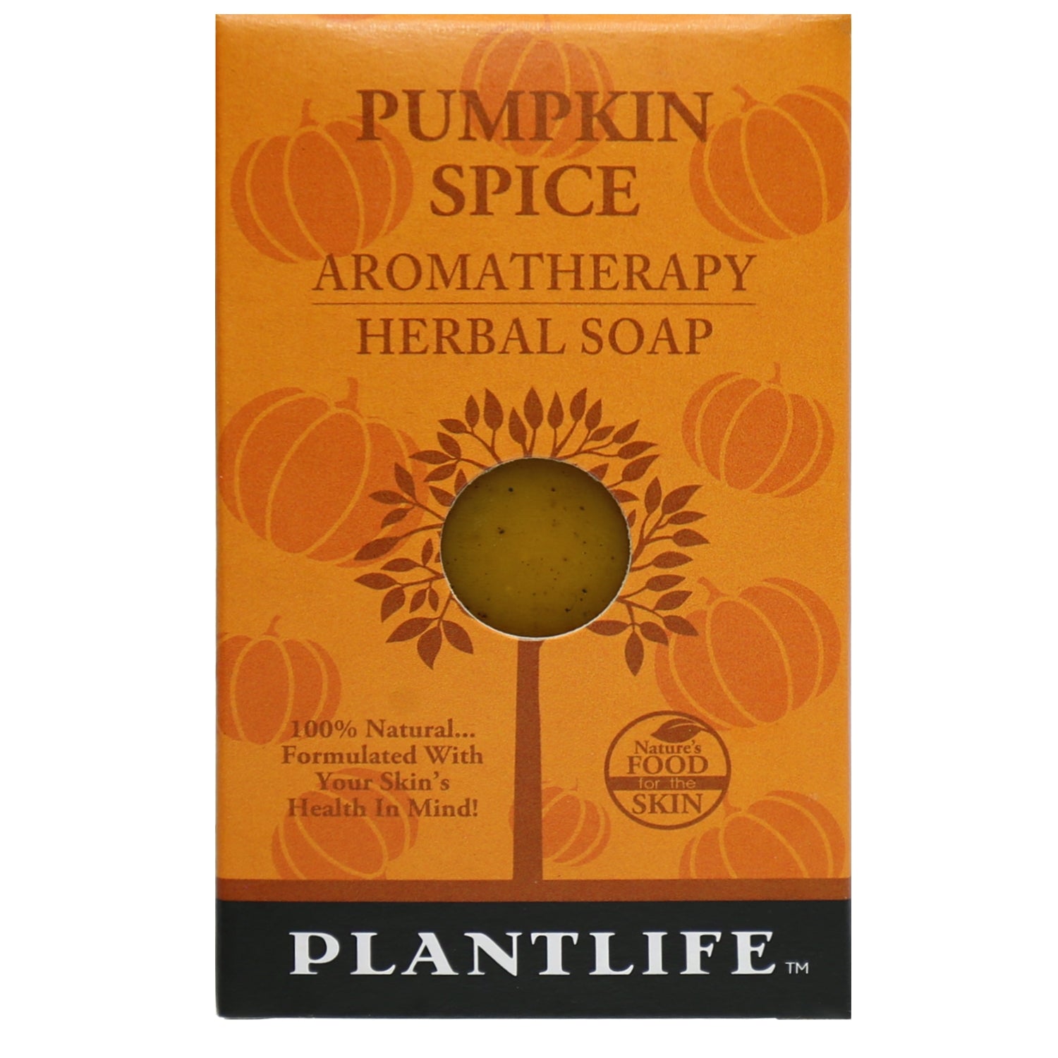 Plantlife Pumpkin Spice Herbal Soap Bar with seasonal essential oils and a warm, spicy aroma perfect for autumn