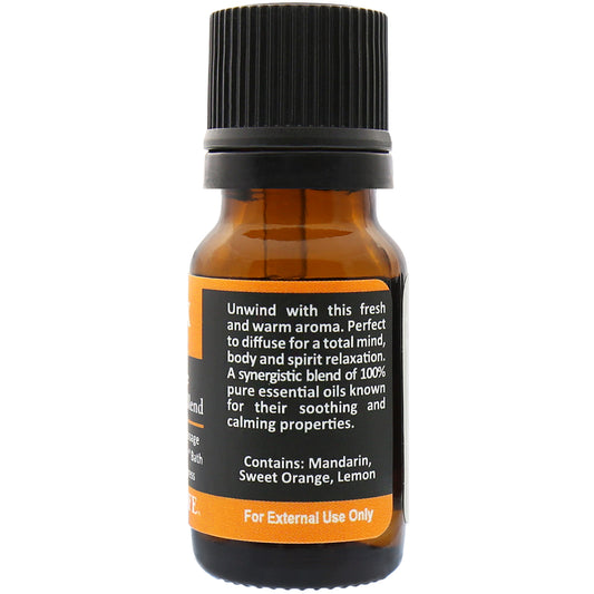 Relax Essential Oil Blend Back Label – Sleep Support and Soothing Ingredients