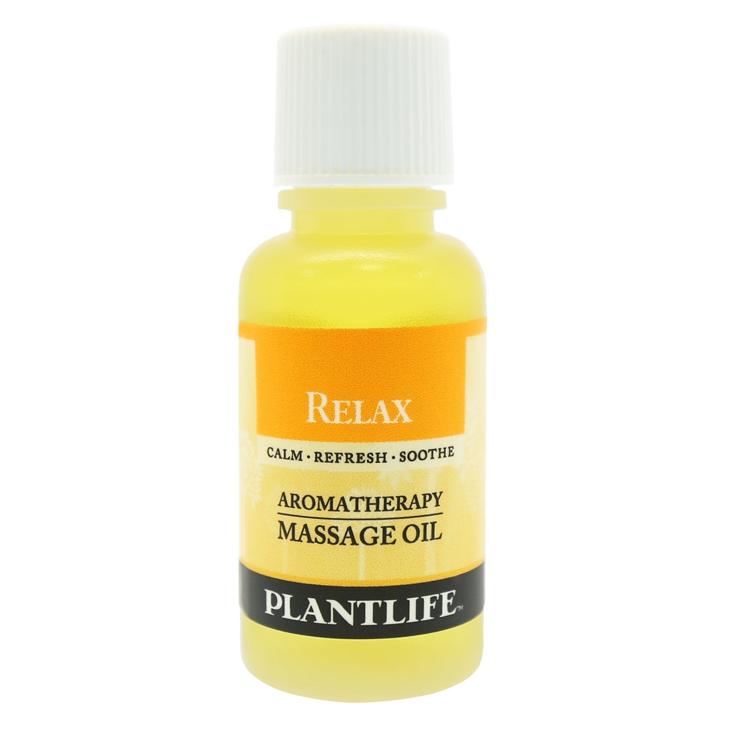 Travel size Relax massage oil by Plantlife – soothing plant-based blend for calm, rest, and relaxation.