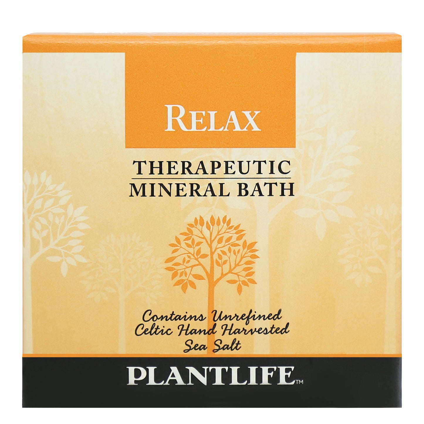 Plantlife Relax Therapeutic Mineral Bath with unrefined Celtic hand-harvested sea salt for calming and stress relief