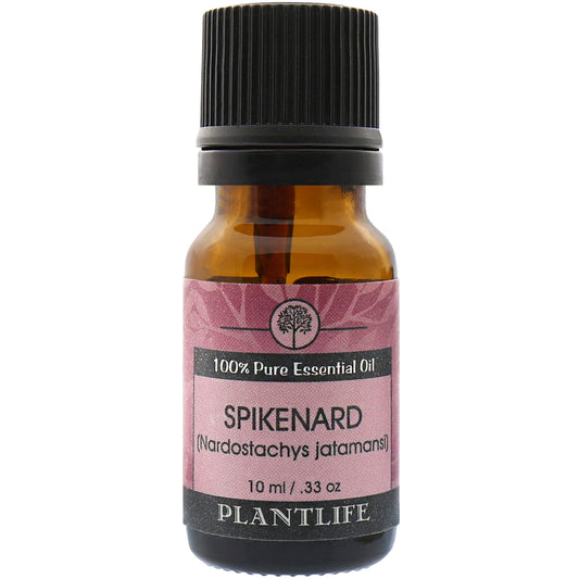 Plantlife Spikenard Essential Oil bottle with warm, earthy scent