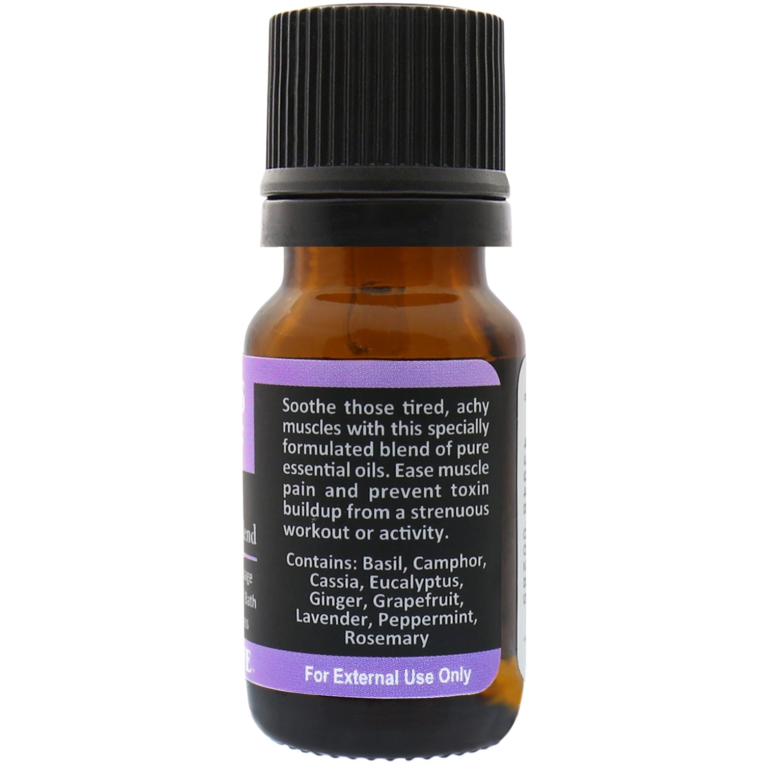 Sports Relief Essential Oil Blend Back Label – Muscle Relief Blend Directions