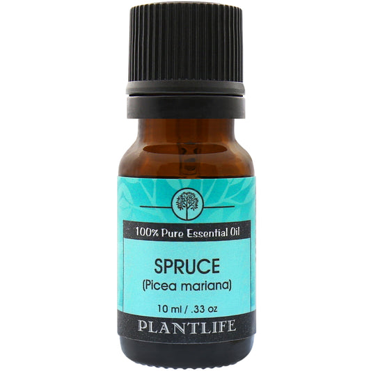 Plantlife Spruce Essential Oil bottle with fresh, woody aroma