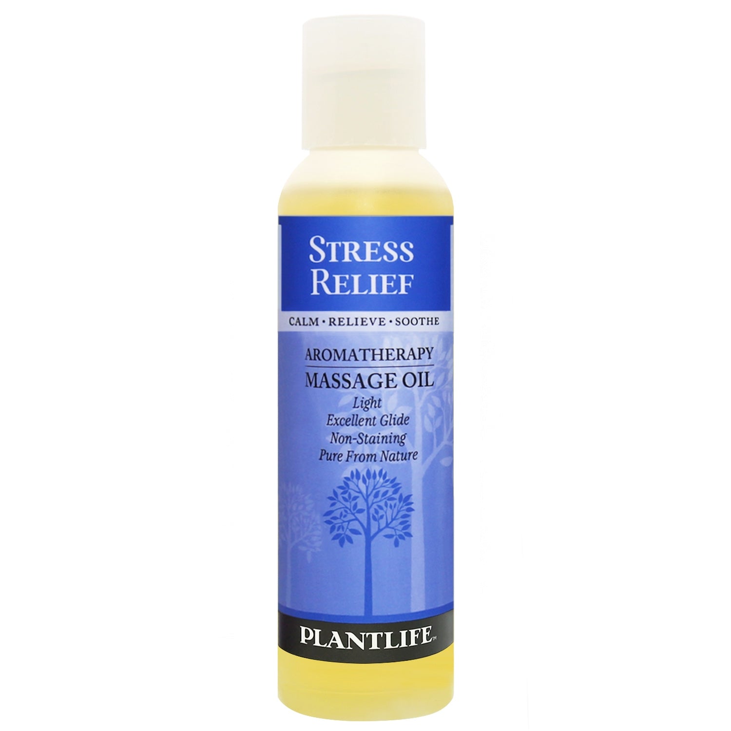 Stress Relief massage oil by Plantlife – calming plant-based formula to ease tension and soothe the mind