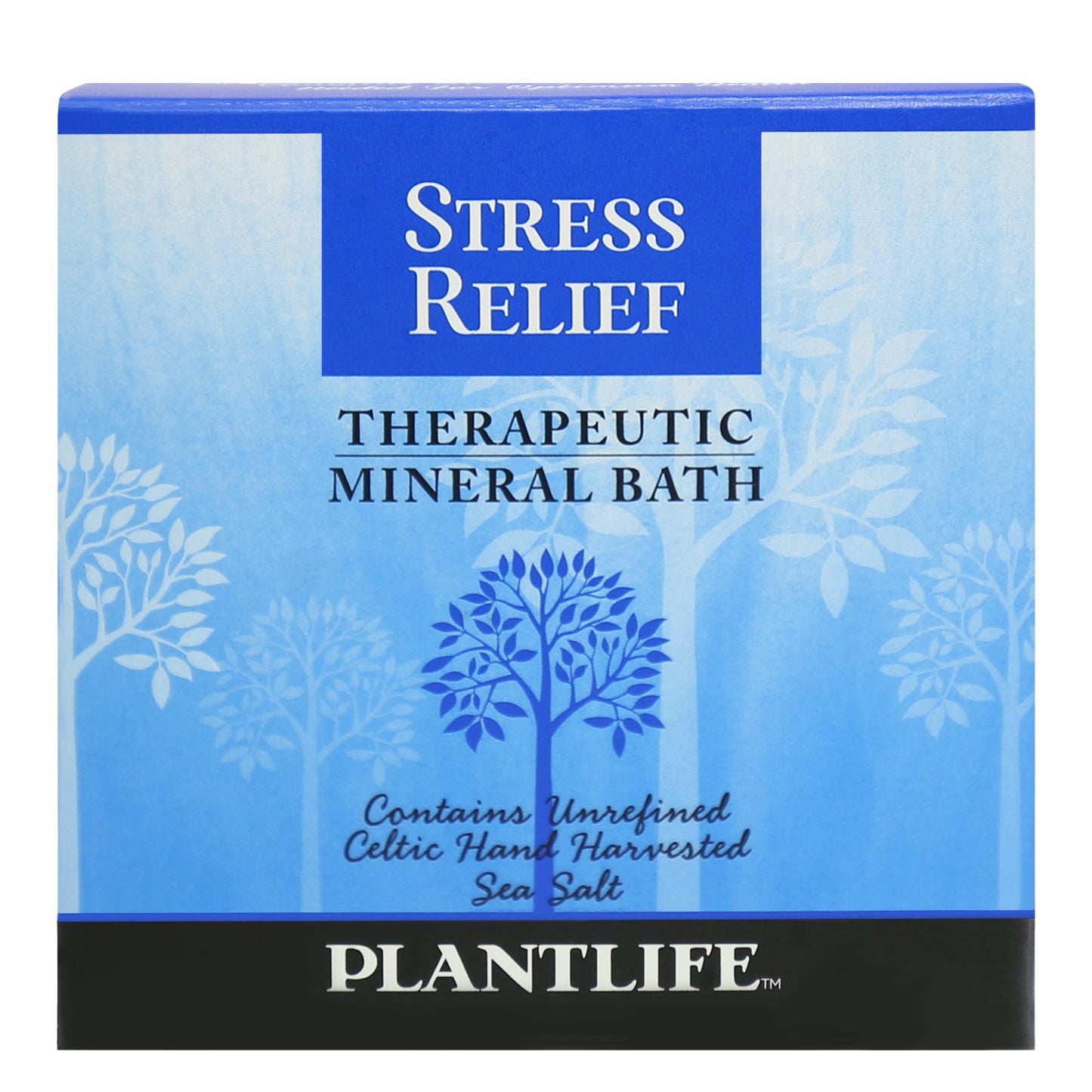 Plantlife Stress Relief Therapeutic Mineral Bath with unrefined Celtic hand-harvested sea salt for relaxation and mental calm