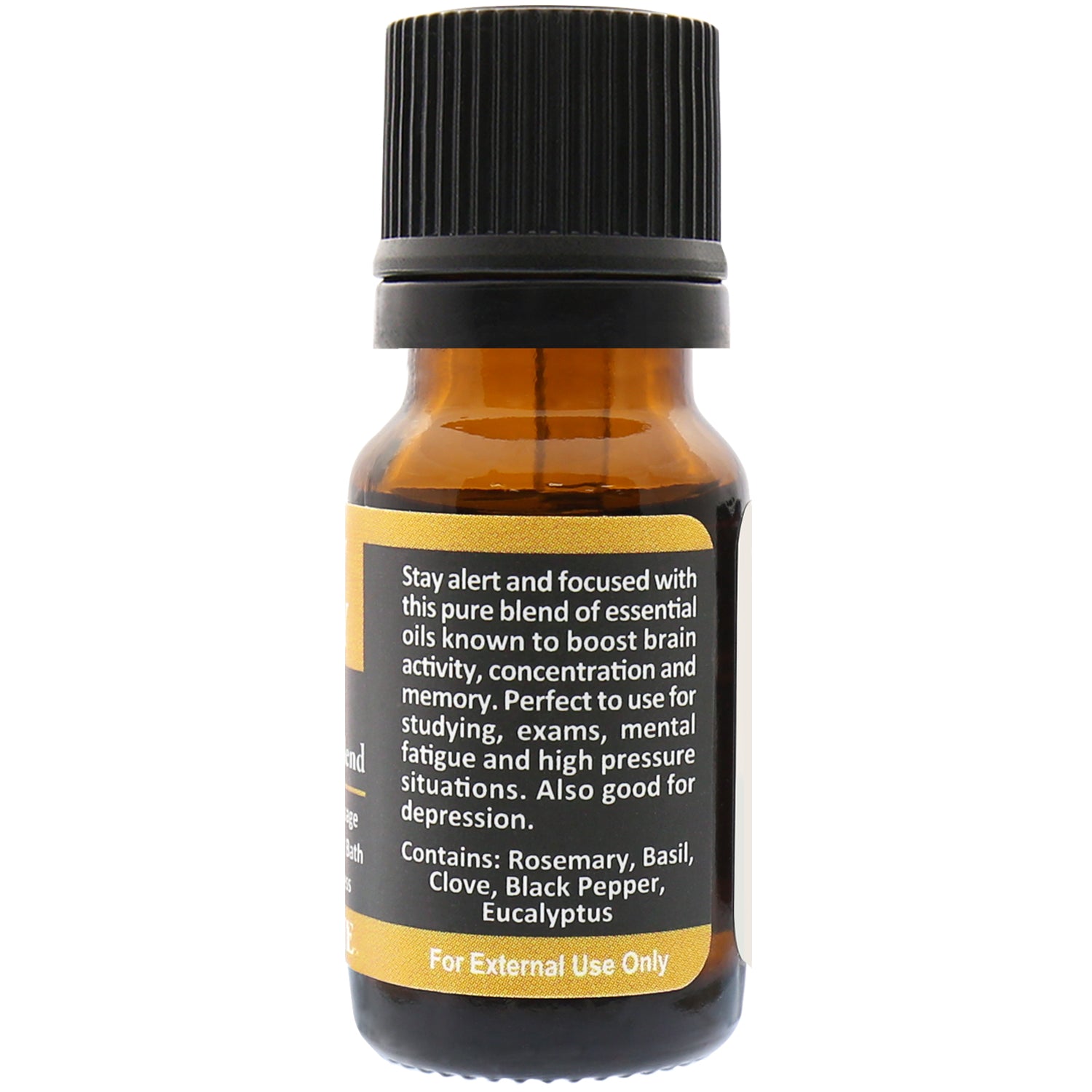 Study Buddy Essential Oil Blend Back Label – Back Label with Study Support Info