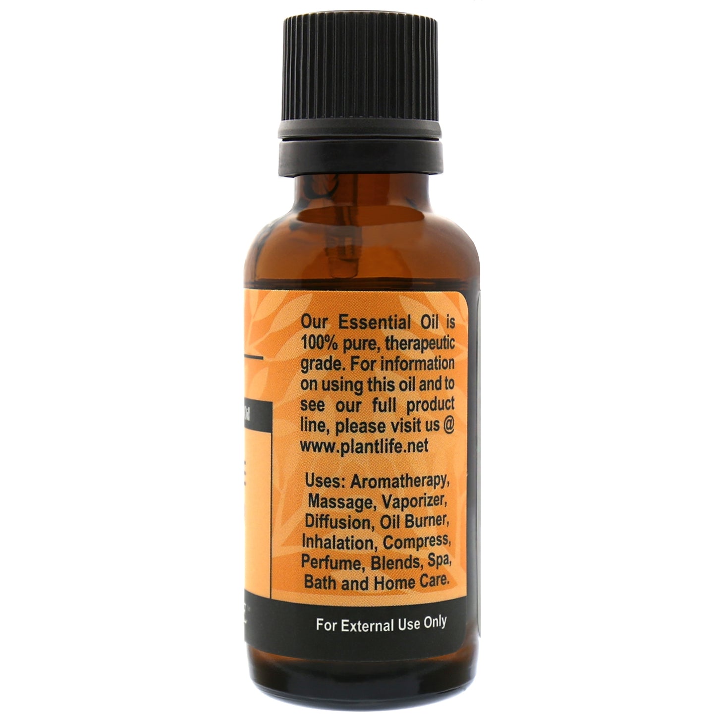Plantlife Tangerine Essential Oil back label with fruity scent description