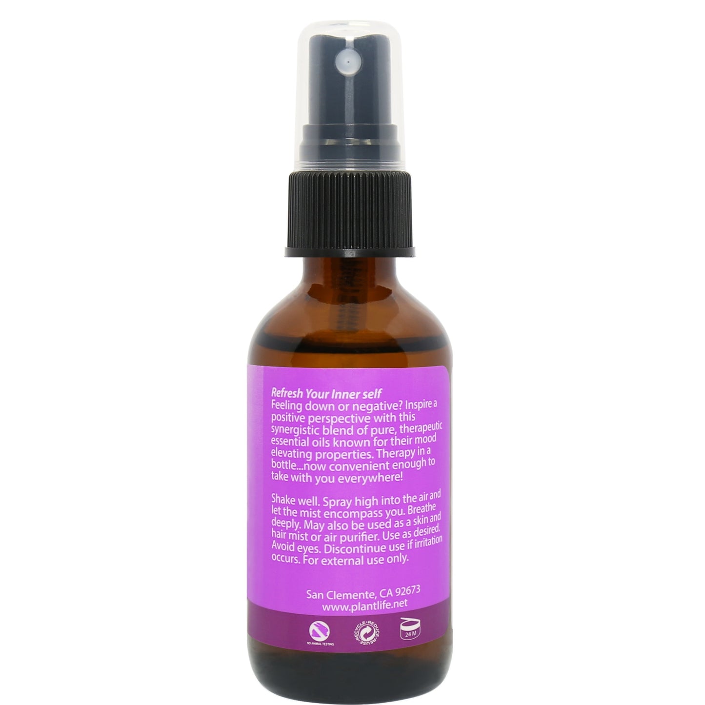 Uplift Essential Oil Mist label – descriptive text focused on mood elevation and positivity.