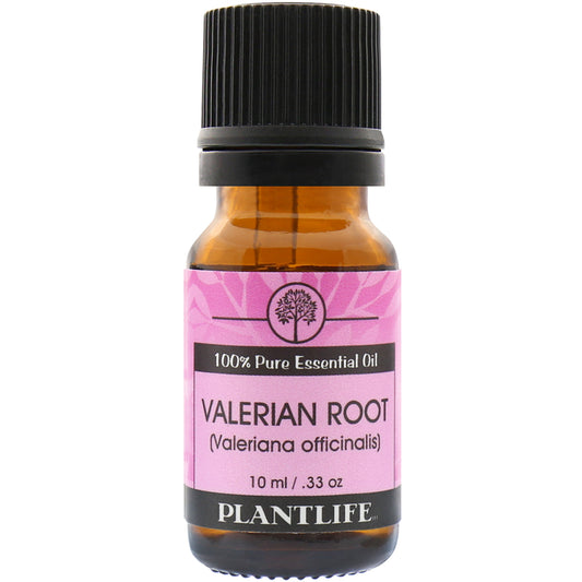 Plantlife Valerian Root Essential Oil bottle with strong, earthy aroma