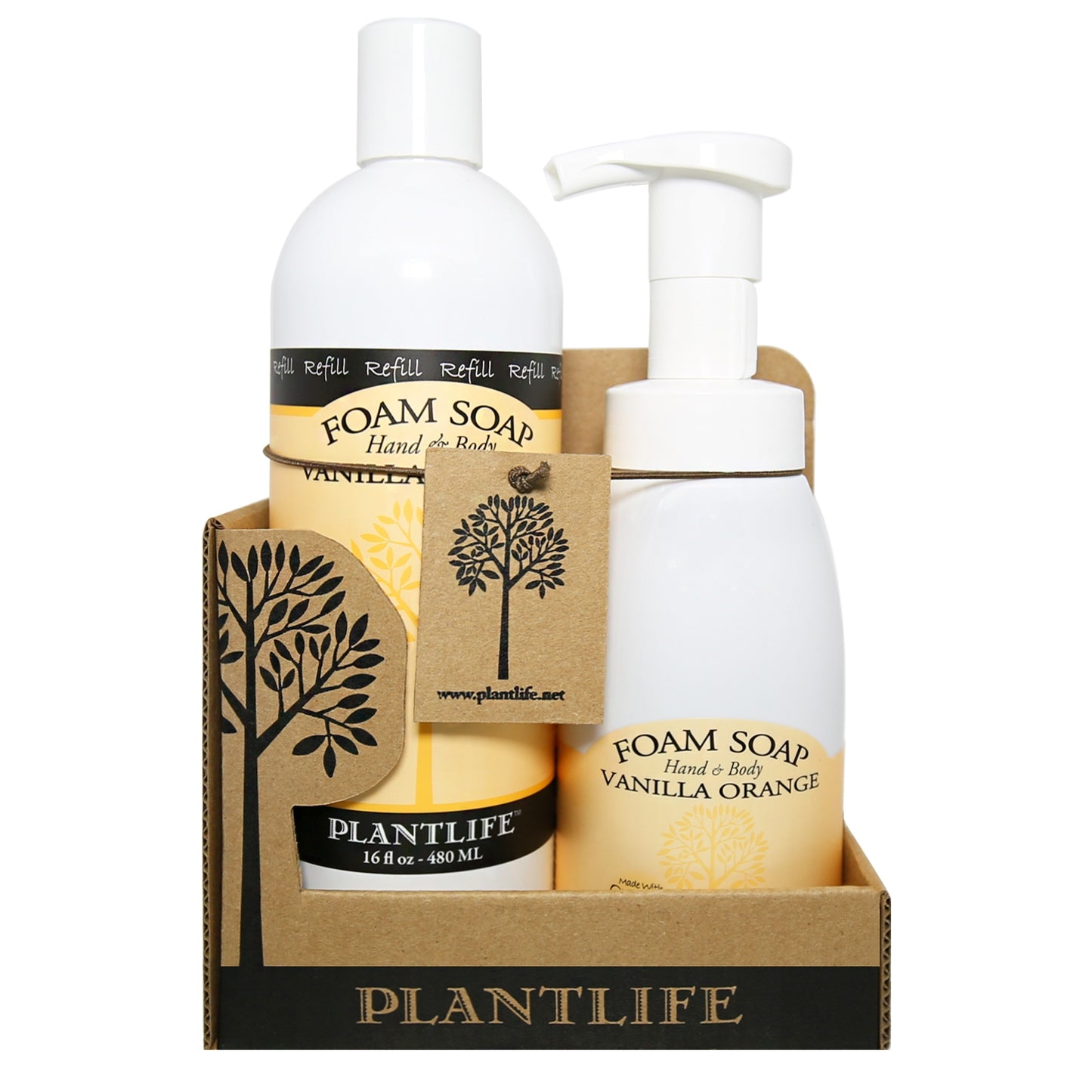 Vanilla Orange Foam Soap Value Set – Foam soap and refill combo for daily cleansing