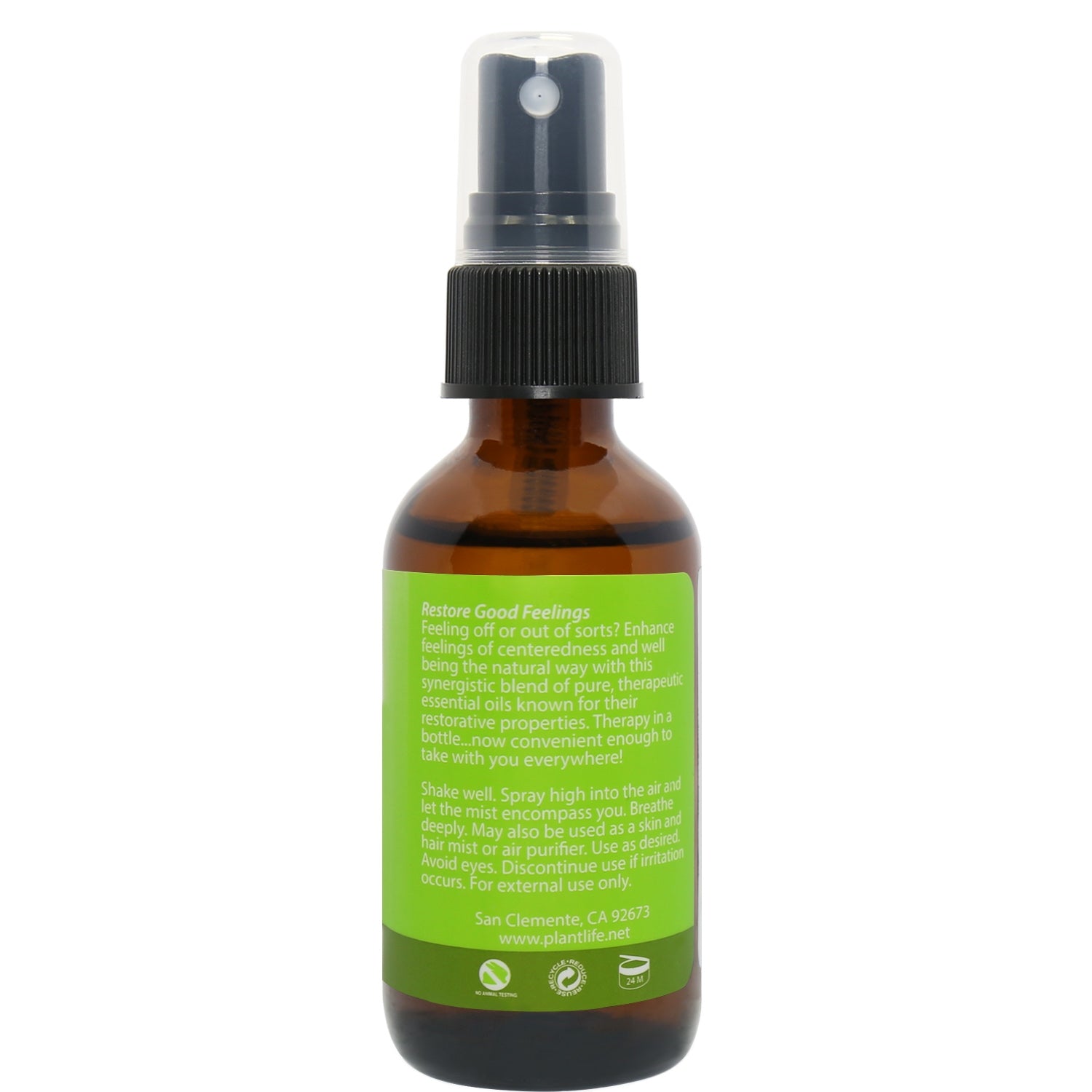 Well Being Essential Oil Mist label β supportive wording promoting balance and holistic wellness.