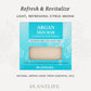 Plantlife Argan Skin Bar in turquoise packaging with a window displaying the soap. Text reads “Refresh & Revitalize – Light, refreshing citrus aroma” and “Natural aroma made from essential oils.”