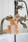 Plantlife Tan Bear Bath Scrubby – Soft Cotton Kids Bath Accessory for Gentle Exfoliation and Adorable Bathtime Fun