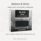 Plantlife Black Soap with Activated Charcoal in dark gray packaging featuring a window showing the soap. Text reads “Balance & Detox – Made with activated charcoal” and “Light lavender aroma from pure essential oil.”