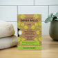 Plantlife Eco-Friendly Dryer Balls 6 XL in laundry setting with towels – reusable, organic wool, chemical-free.