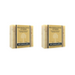 Two bars of Plantlife Frankincense Myrrh soap on a white background