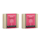 Two bars of Plantlife Himalayan Rose Aromatherapy Herbal Soap on a white background
