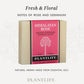 Plantlife Himalayan Rose Aromatherapy Herbal Soap labeled “Fresh & Floral – Notes of Rose and Geranium.” Soft pink bar made with pure essential oils for a naturally elegant floral aroma that refreshes and soothes the skin.