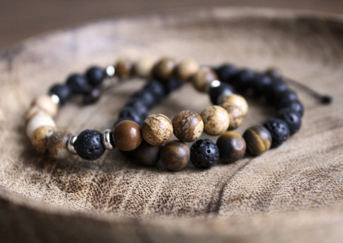 Black Vein Agate Aromatherapy Bracelet