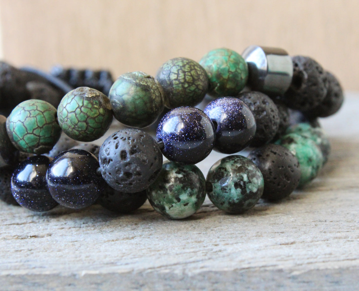 Grass Agate Adjustable Aromatherapy Bracelet