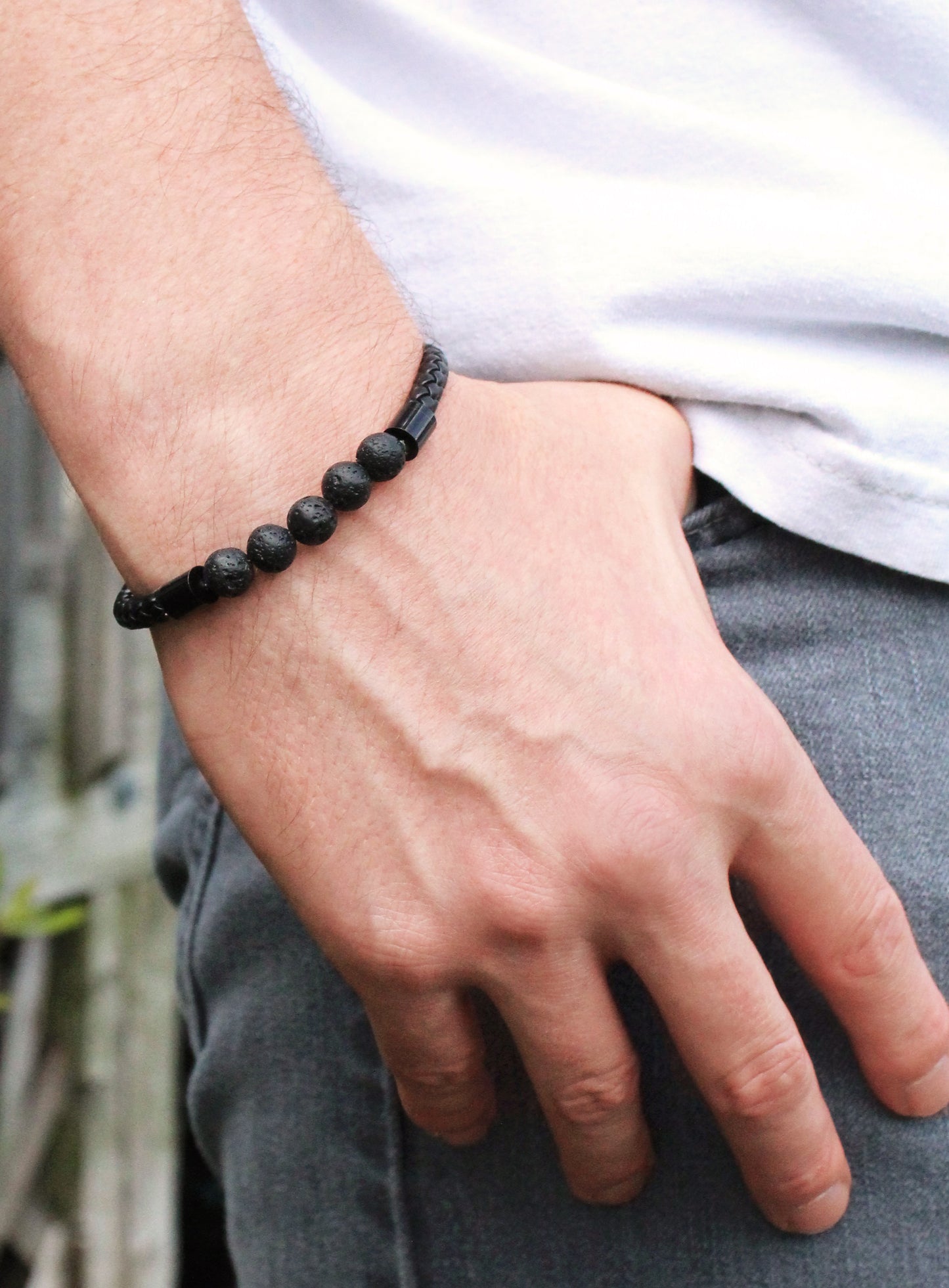 Black Tourmaline Quartz Aromatherapy Bracelet