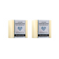 Two bars of Plantlife Lavender Loofah Love Exfoliating Bar Soap on a white background