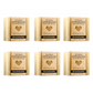 Six bars of Plantlife Patchouli Loofah Love Exfoliating Bar Soap on a white background