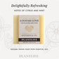 Plantlife Loofah Love exfoliating bar soap packaging with lemon slices and mint leaves on a light background.