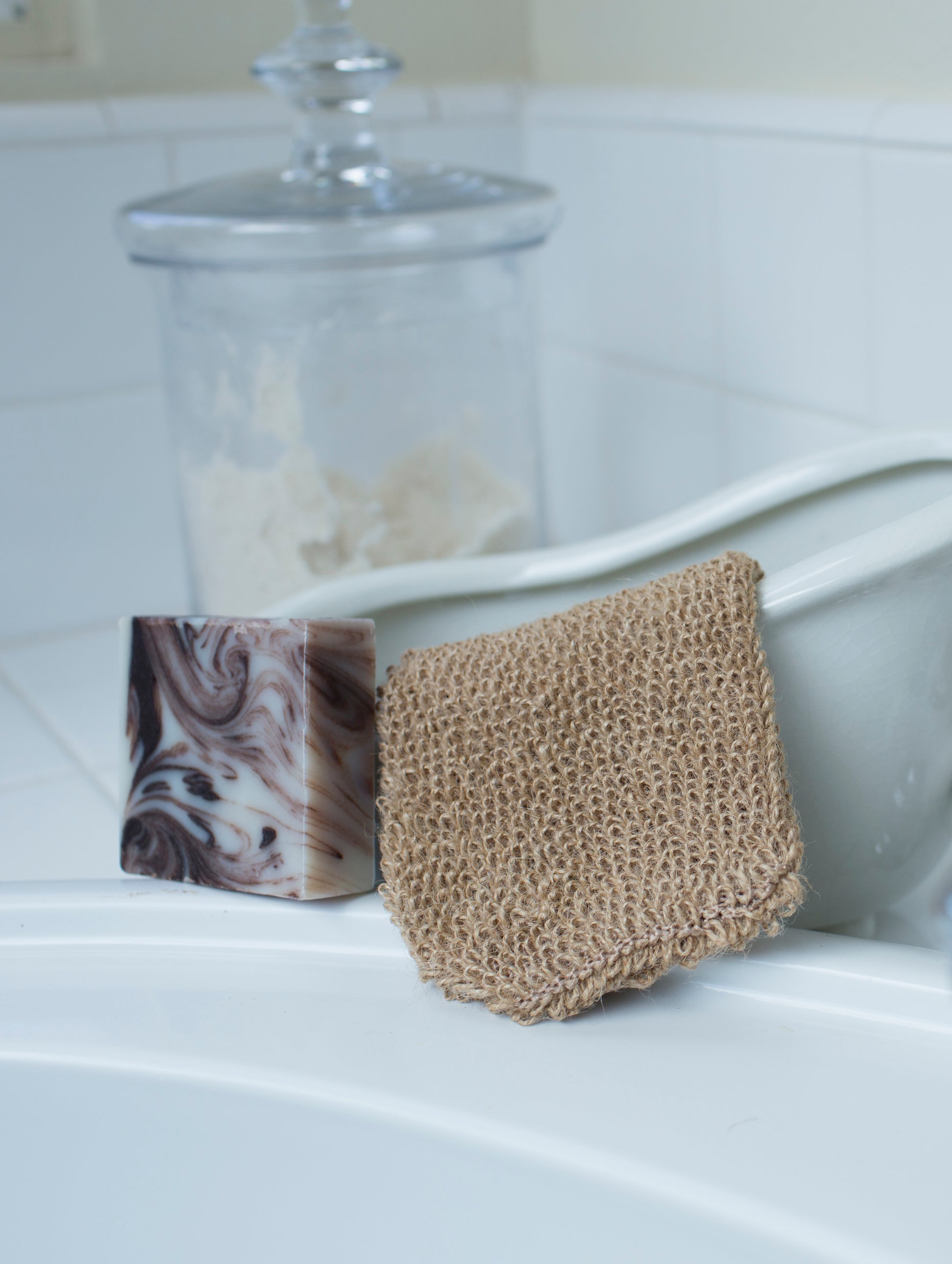 Plantlife Exfoliating Bath Glove with Natural Bar Soap – Gentle Ramie Scrubber and Moisturizing Soap Duo for Smooth, Healthy Skin