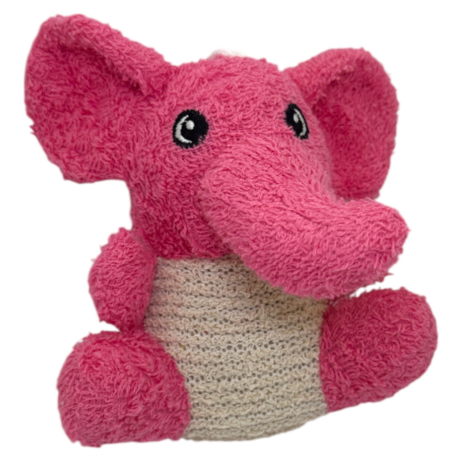 Plantlife Ramie Elephant Scrubber – natural fiber bath scrub shaped like an elephant for gentle exfoliation and fun body care